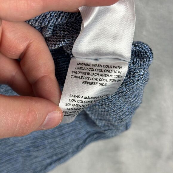 Essex Crossing Shirt Mens Extra Large Blue Washable Montauk Linen Button Pocket - Picture 9 of 10